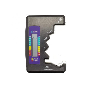 Ψηφιακό Battery Tester με Σταθερή Υποδοχή και LCD οθόνη για μπαταρίες C/D/N/AA/AAA/9V DLJ0012 Μαύρο OEM