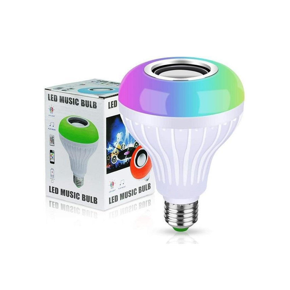 Smart Λάμπα LED 12W - Ηχείο Bluetooth 2 σε 1 για Ντουί E27 RGBW AC110-240V με Τηλεχειριστήριο