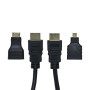 Καλώδιο 3 σε 1 Cable HDMI male - HDMI male 1.5m (1080P) Μαύρο OEM