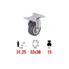 Ροδάκι Επίπλου με Πλάκα Σταθερή 31.25mm/1.25" χωρίς Φρένο 1τμχ 1199-23