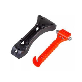 Σφυράκι Ασφαλείας Αυτοκινήτου Έκτακτης Ανάγκης με Κόπτη Ζώνης και Βάση 000237