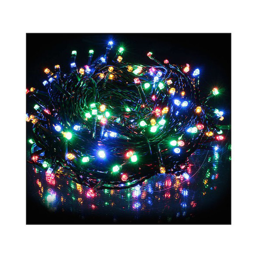 240 Χριστουγεννιάτικα Λαμπάκια LED RGB (Πολύχρωμα) 2.5μ σε Σειρά με Πράσινο Καλώδιο και Προγράμματα QC-1372