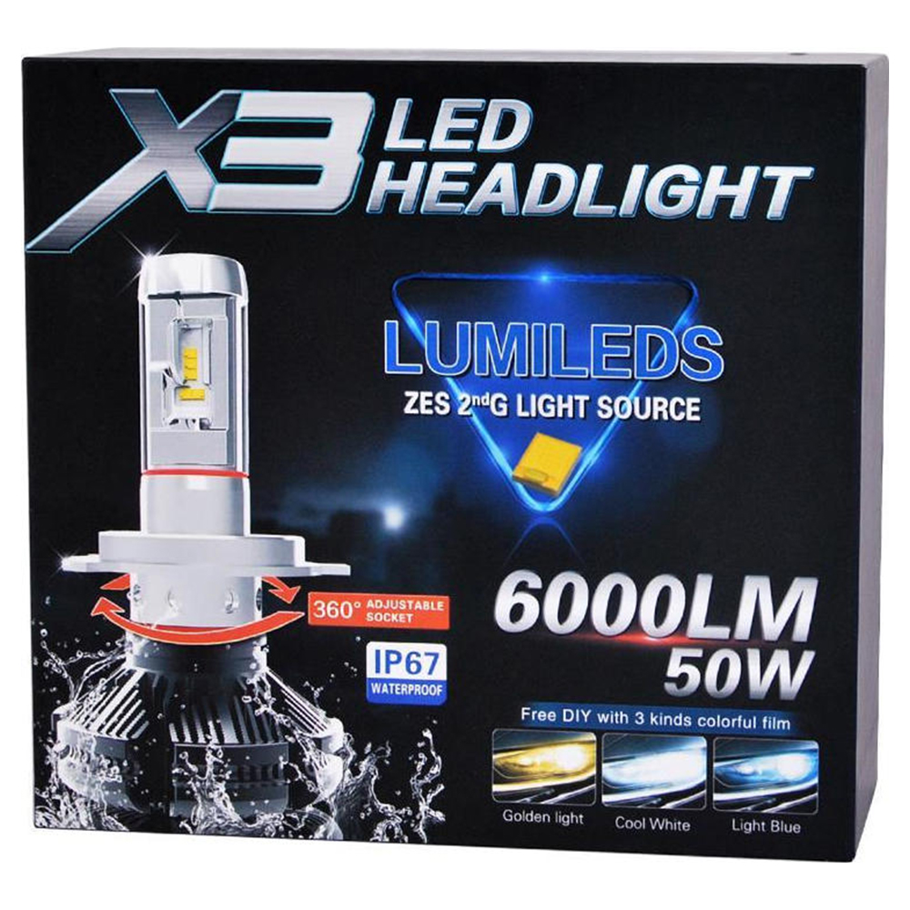 Λάμπες Αυτοκινήτου Lumileds LED Headlight x3 6000 Lumens 50w H4 Zes Σετ 2 τεμ 007005 (2328)