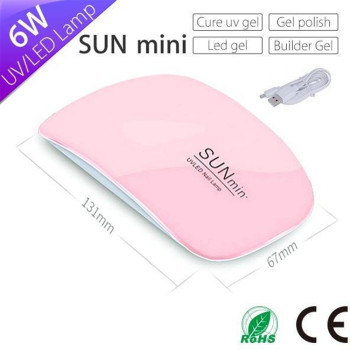 Sun Mini Φουρνάκι Νυχιών Led UV 6W Ροζ