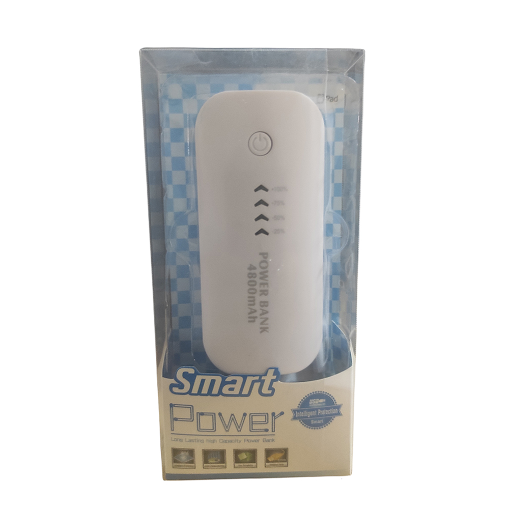 Travel Battery Powerbank 4800mAh με Φακό LED Λευκό MS-480 OEM