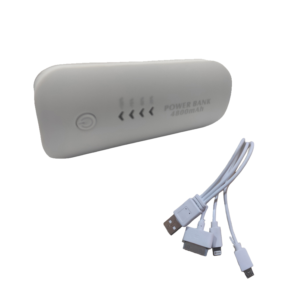 Travel Battery Powerbank 4800mAh με Φακό LED Λευκό MS-480 OEM